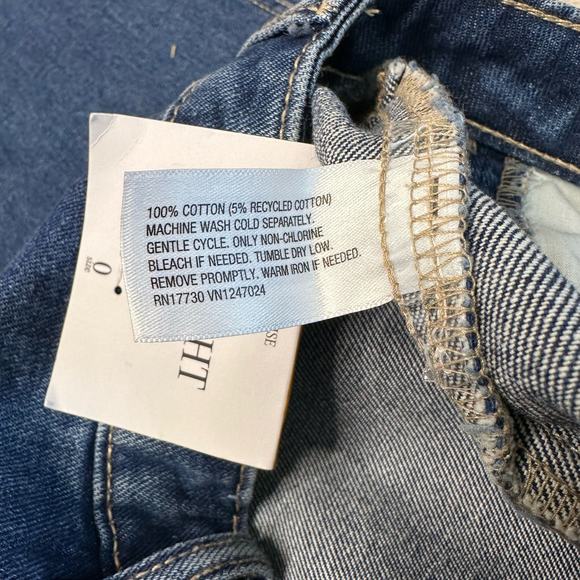 Future Collective Jeans Medium Wash Women's 0 Blue High Rise Denim Straight Leg - Picture 7 of 7